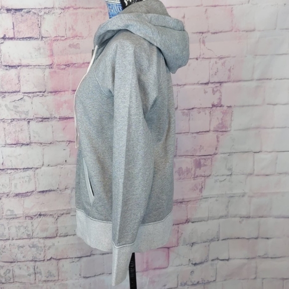 J. Crew gray zipped hooded jacket medium - Picture 2 of 3